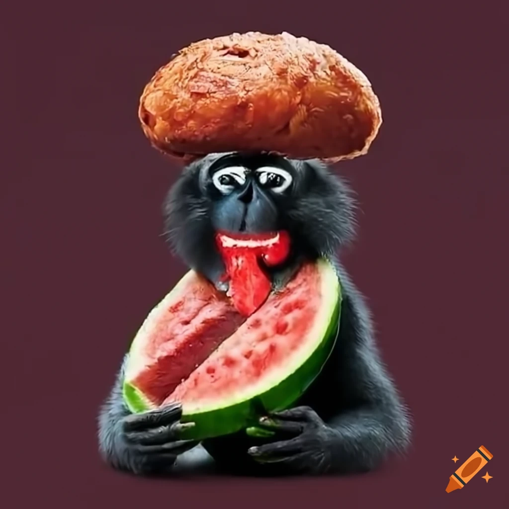 Monkey Enjoying Watermelon And Chicken On Craiyon monkey-enjoying-watermelon-and-chicken-on-craiyon