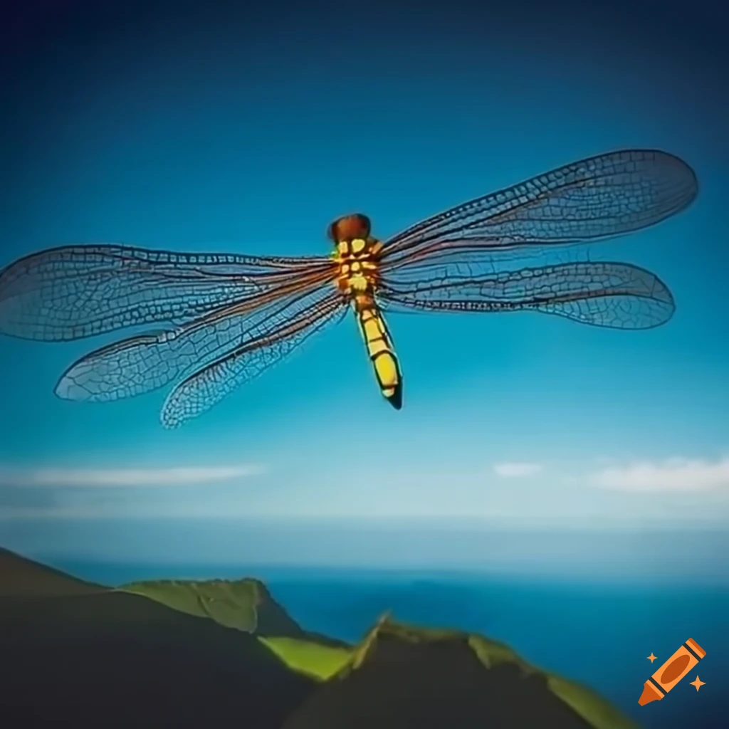 dragonfly soaring above Sao Jorge Island