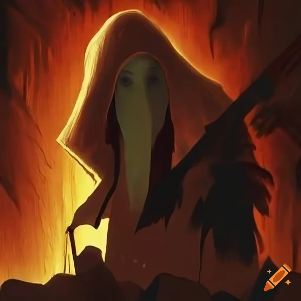 mysterious figure in a canyon street