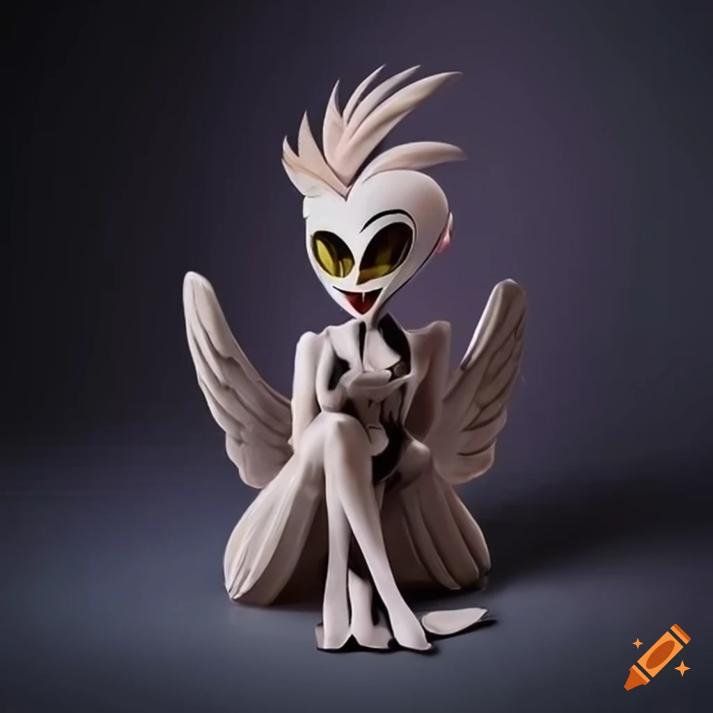 stone statue of Angel Dust from Hazbin Hotel