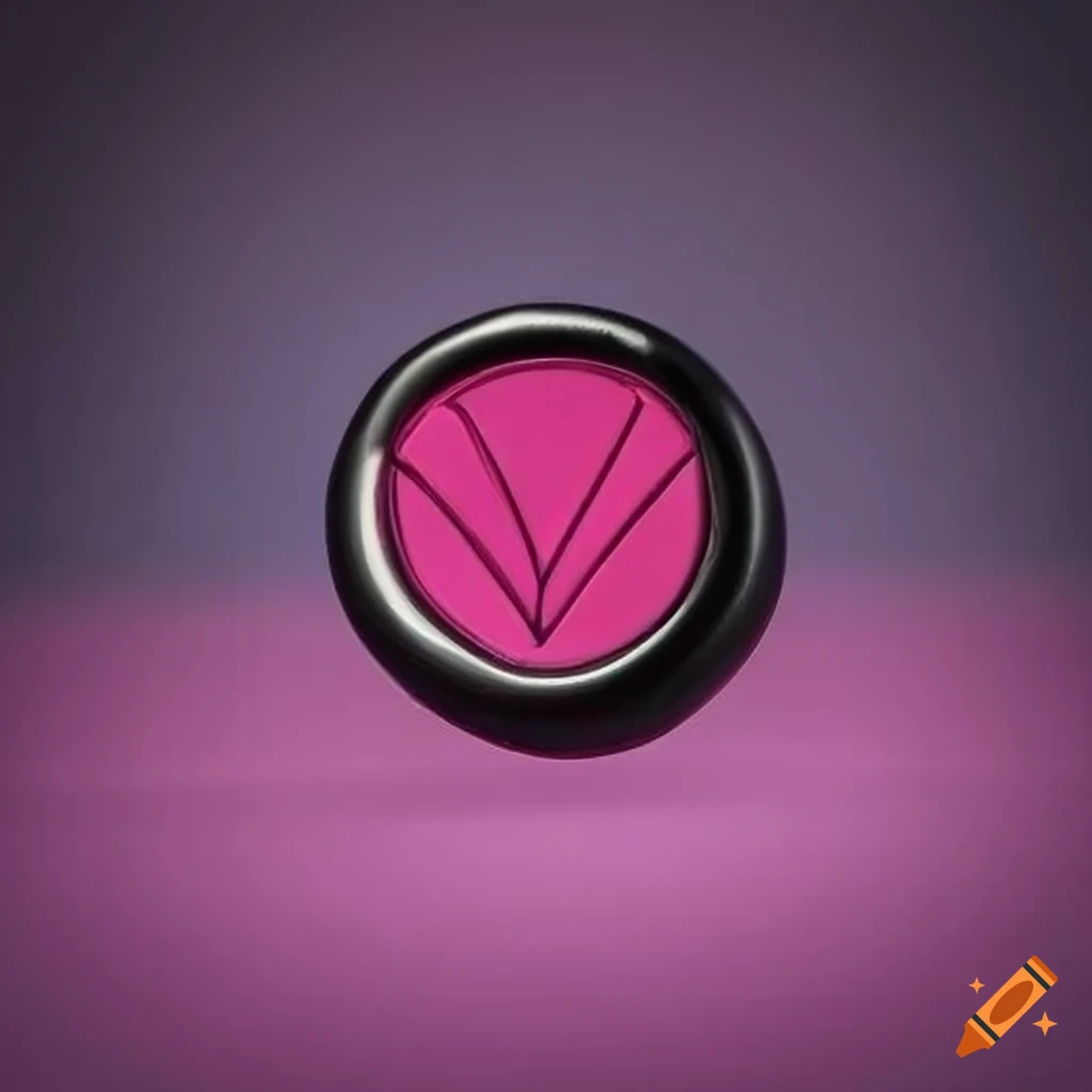 fuchsia pink and black diamond-shaped wax seal