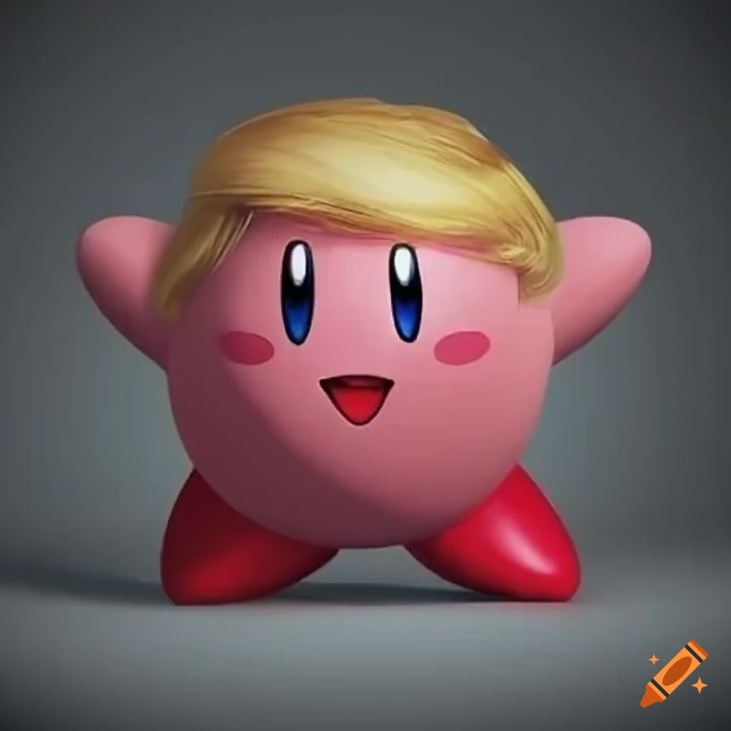 Donald trump depicted as kirby character on Craiyon