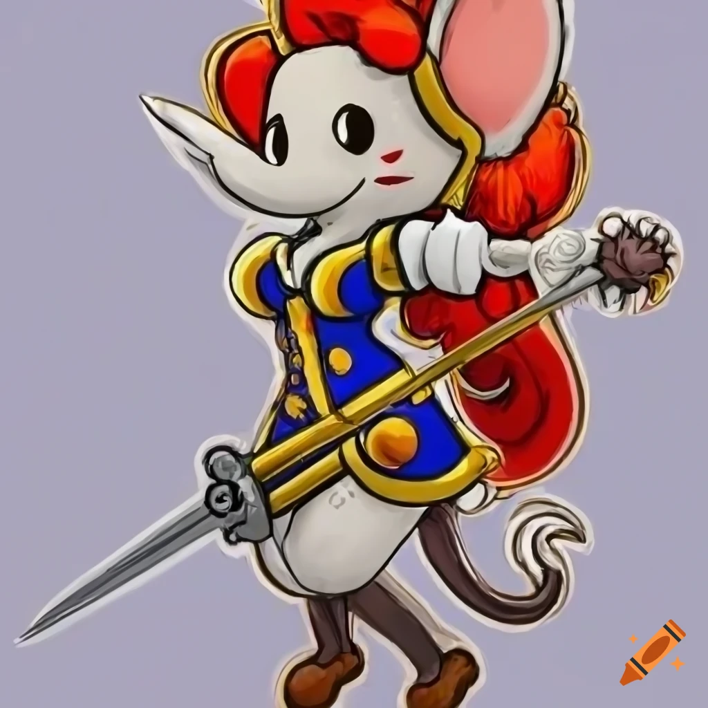 illustration of an anthro mouse pirate with a rapier