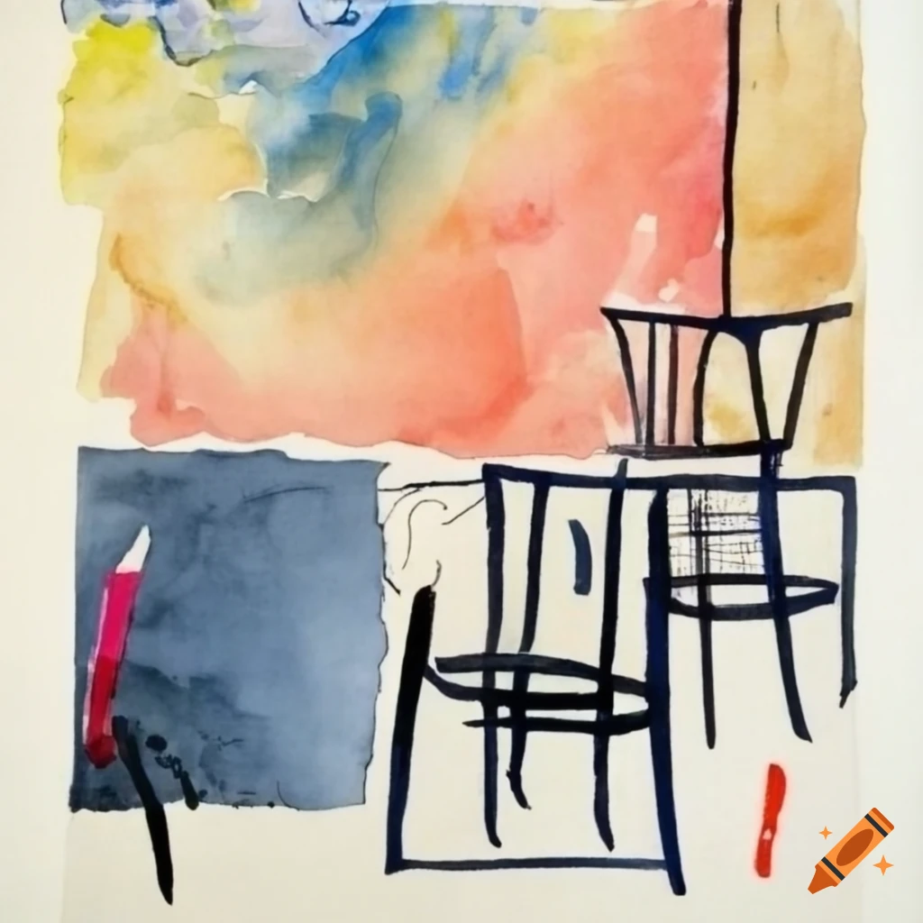 watercolor and ink painting by Georges Braque and David Hockney