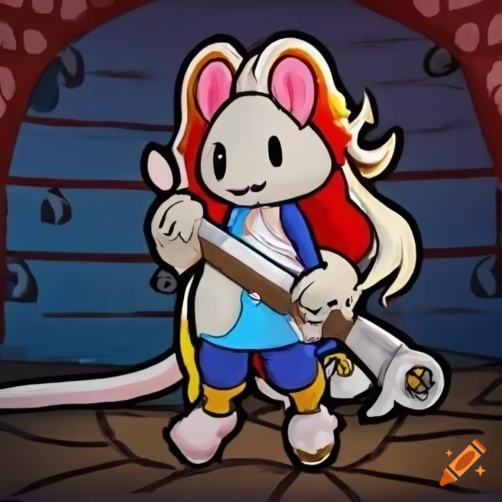 illustration of an anthro mouse pirate with a rapier