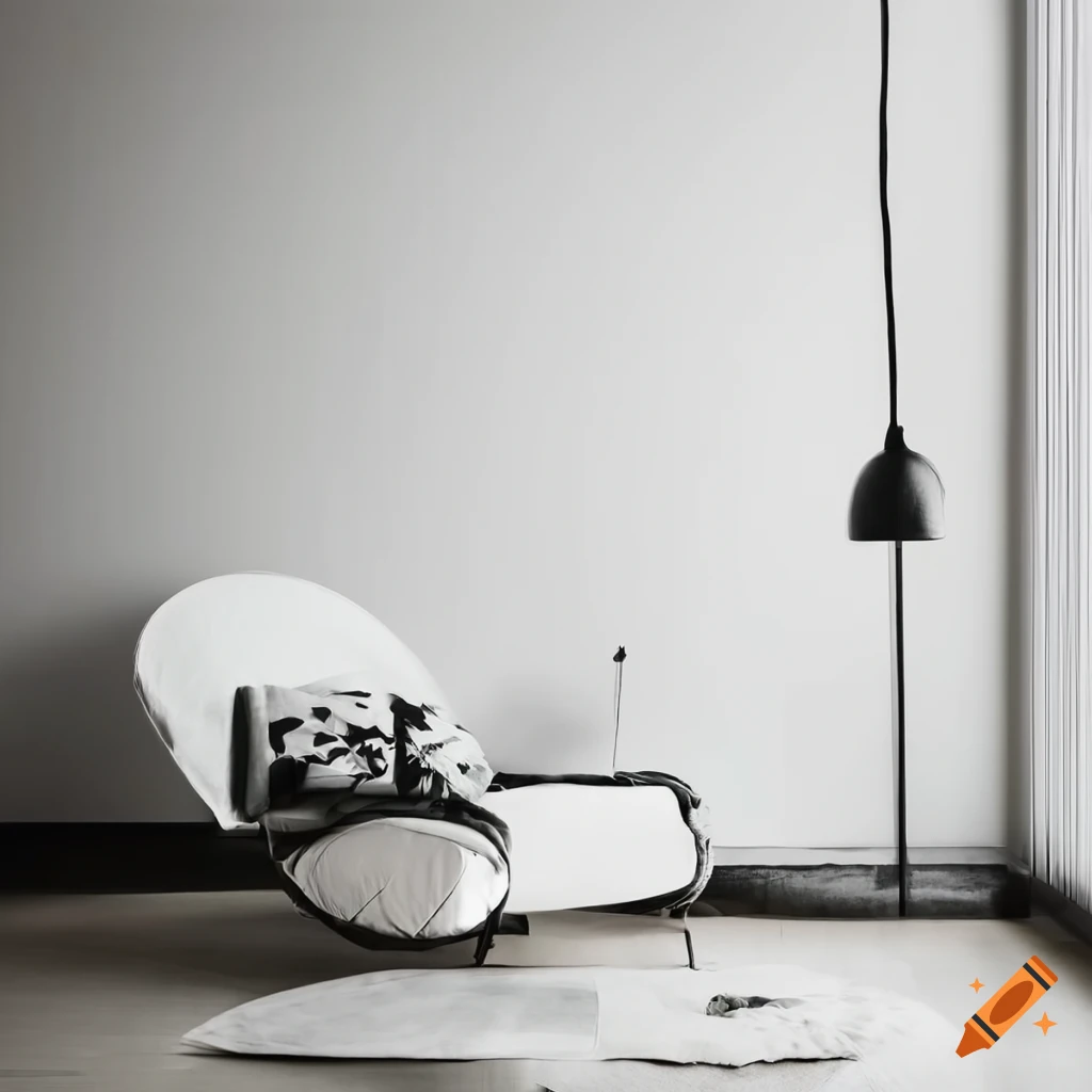 Minimalist white chaise lounge in a nordicinspired apartment on Craiyon