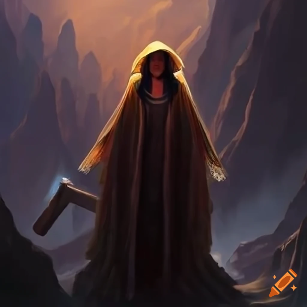 mysterious figure in a canyon street