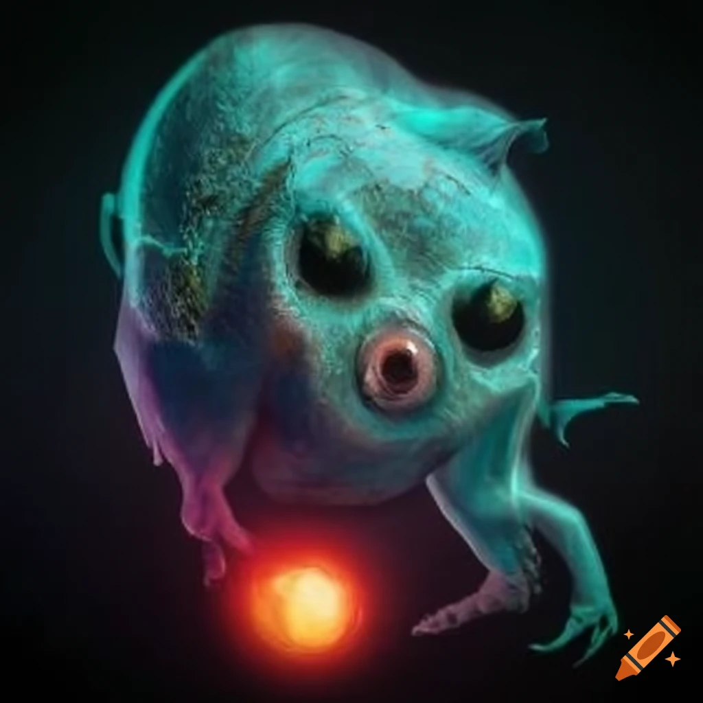 conceptual representation of an atom creature