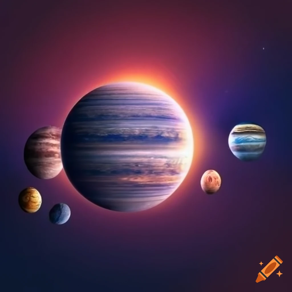 night sky with planets of the solar system