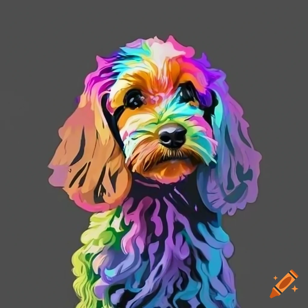 picture of a rainbow cockapoo