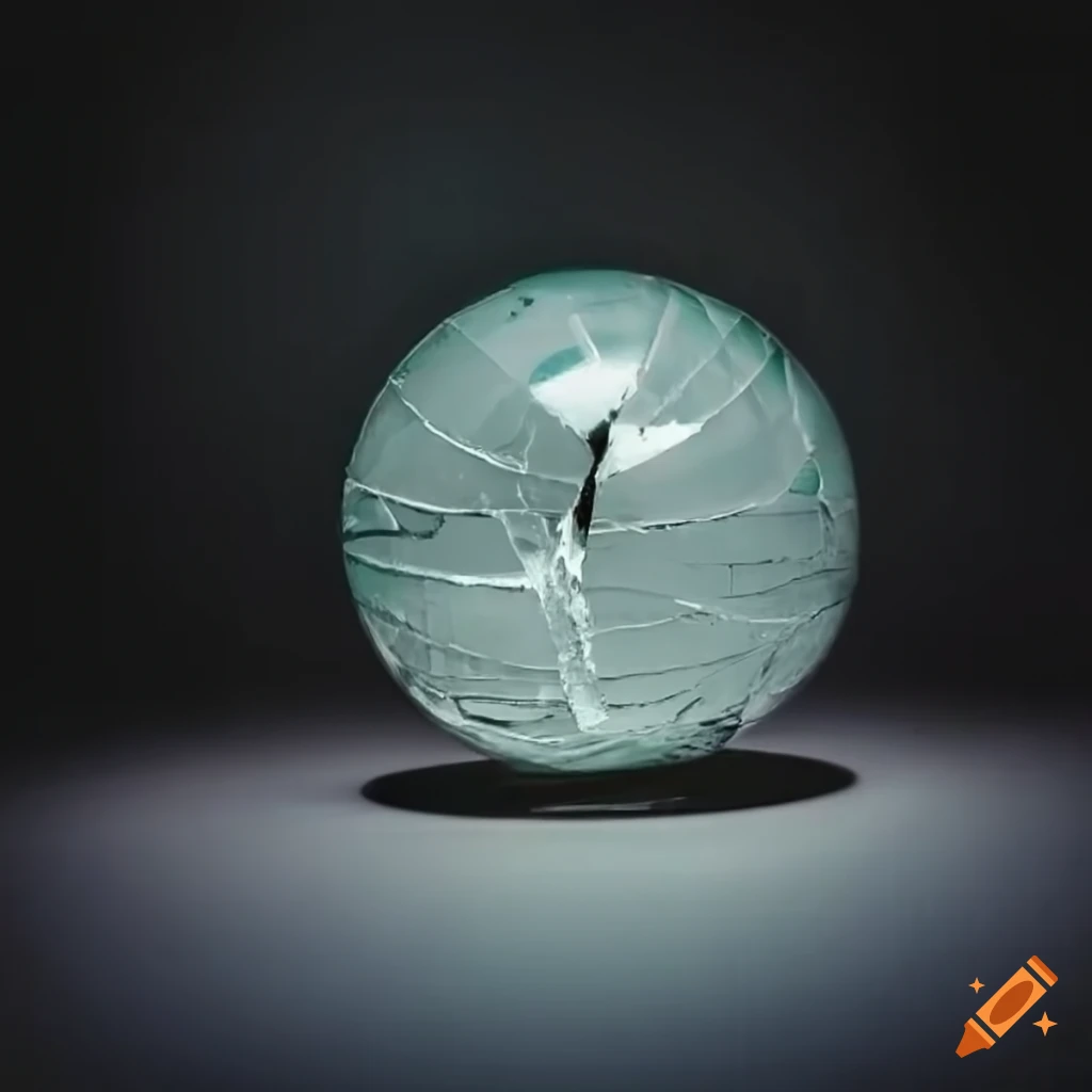 broken glass sphere with thin walls