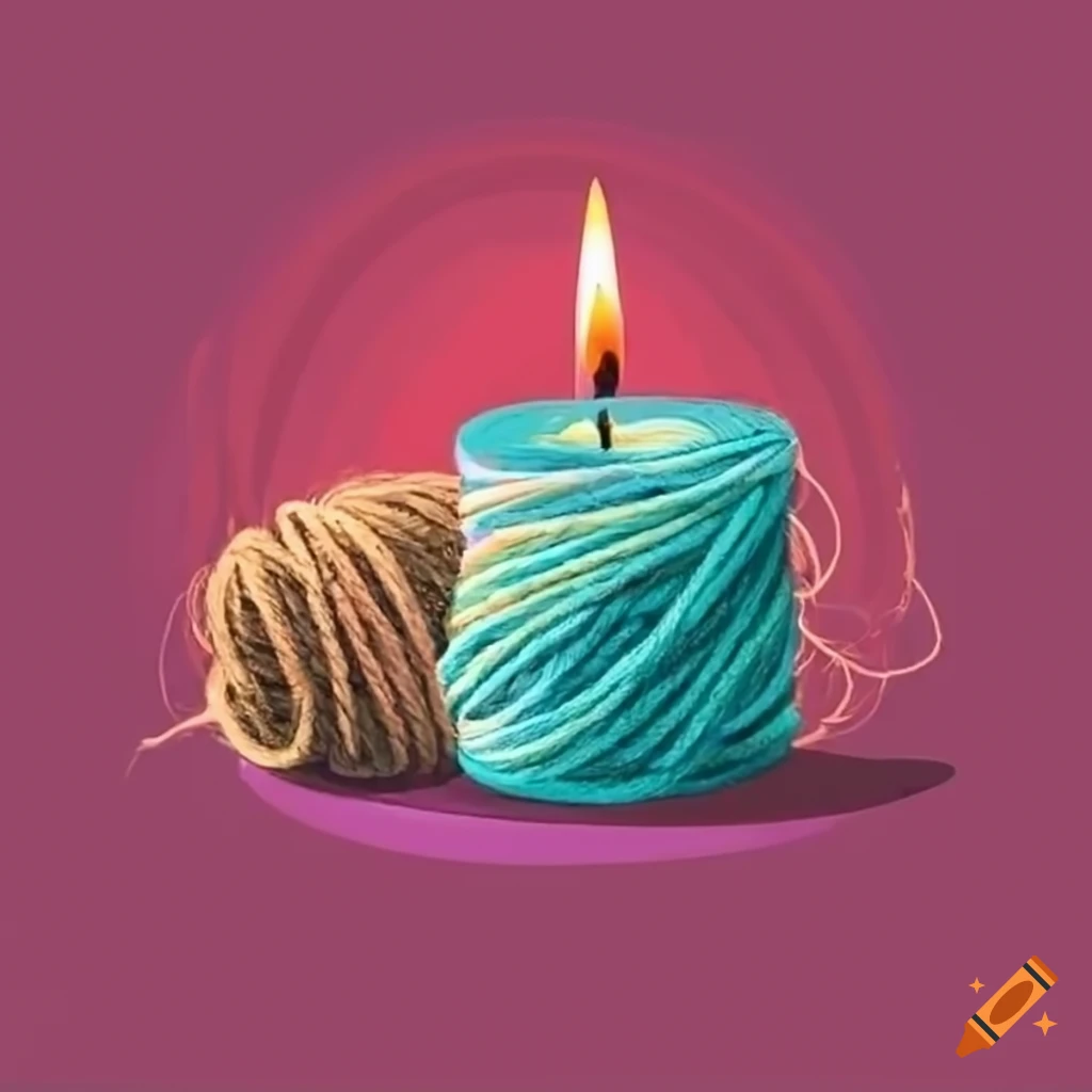elegant logo design with paintbrushes, candle and yarn