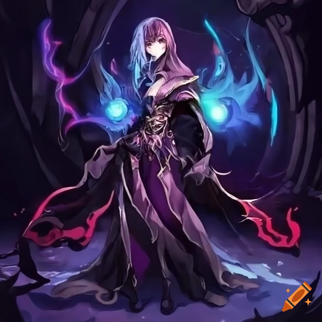 Image of a dark sorcerer from an anime on Craiyon