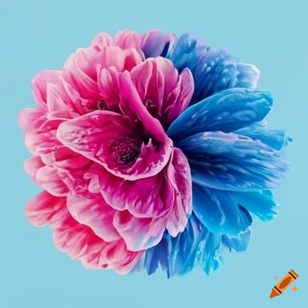 blue and pink can with flower print