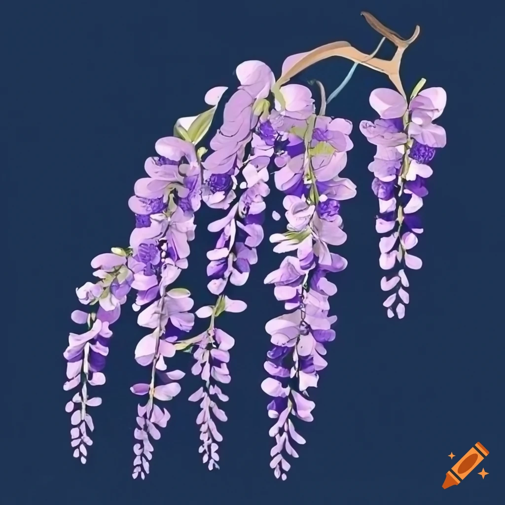 Wisteria flowers in full bloom on Craiyon