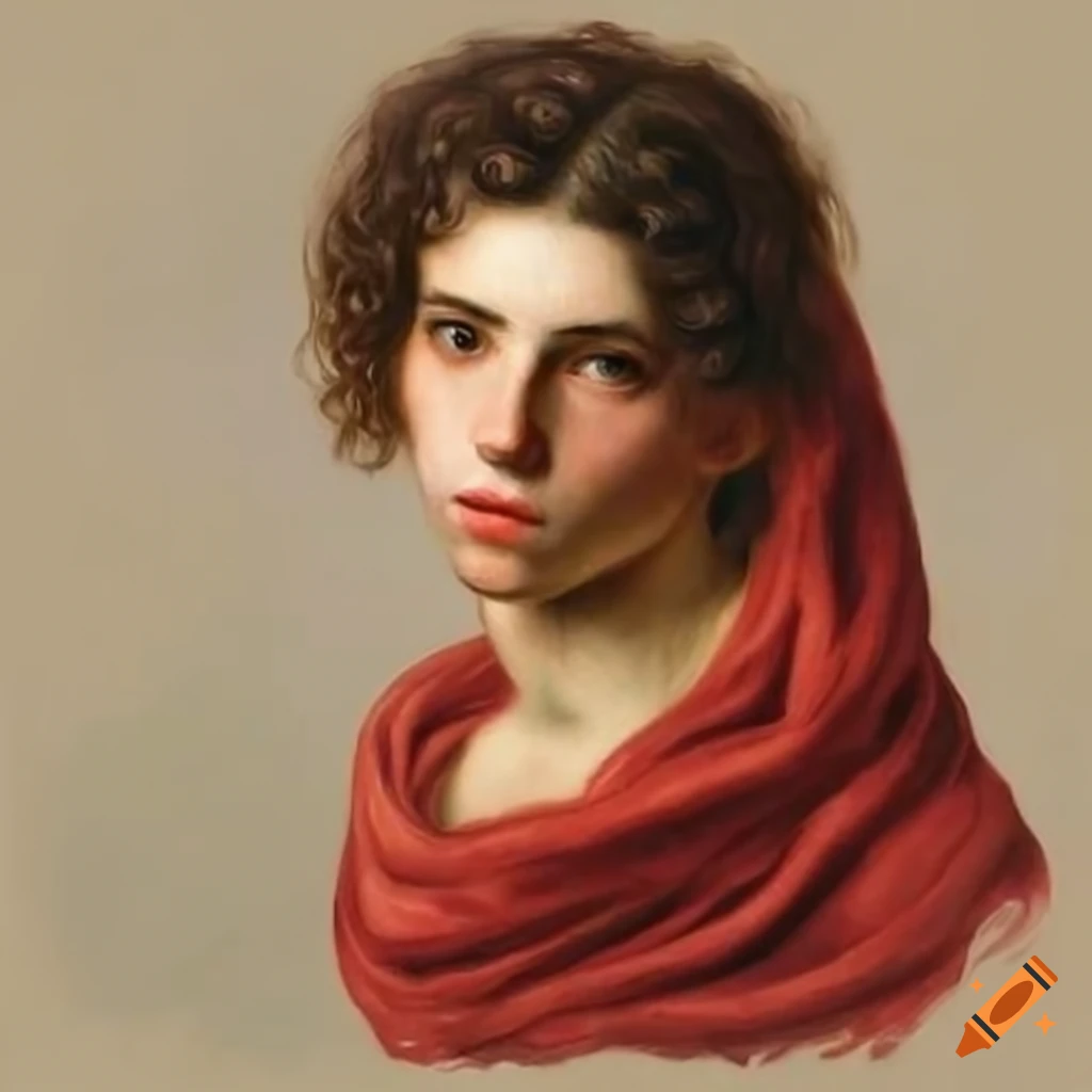 Monet oil painting of a young Greek god with a detailed body