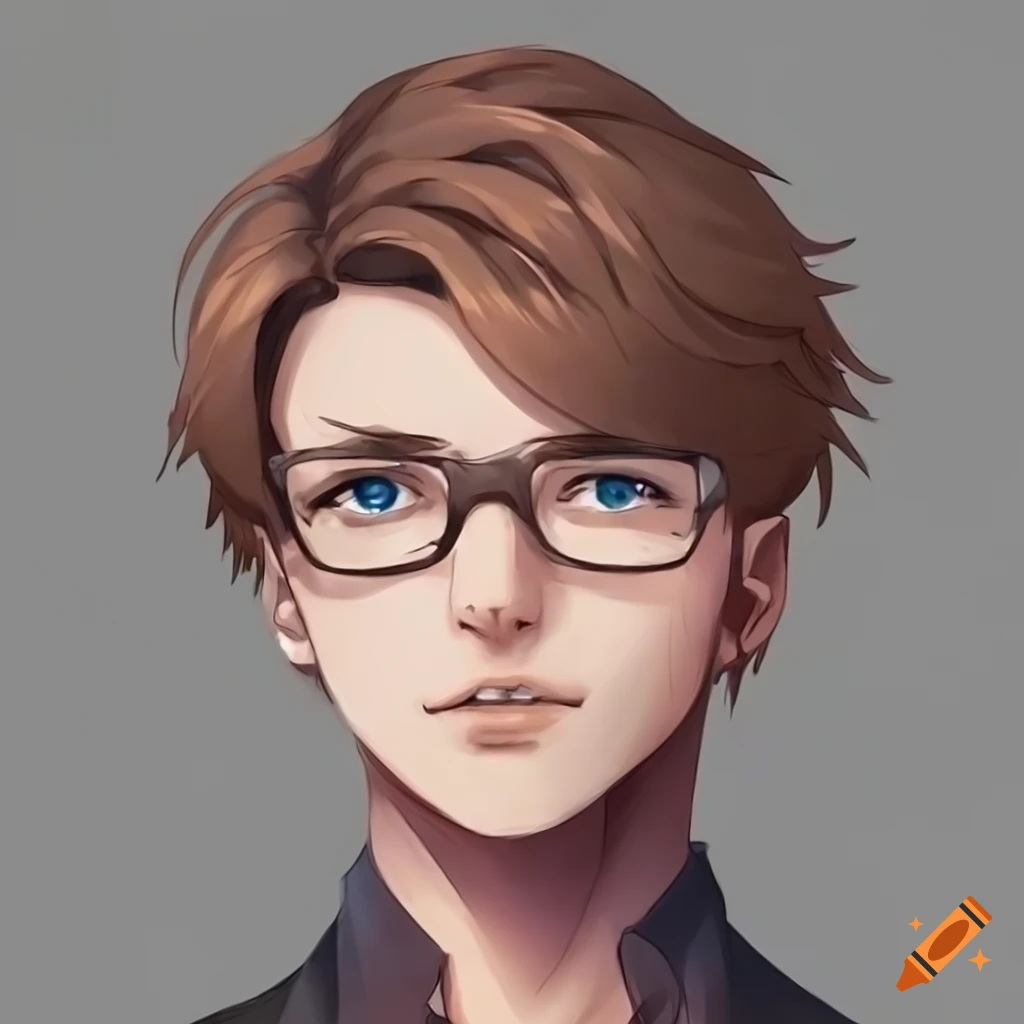 anime style illustration of a nerdy mathematician