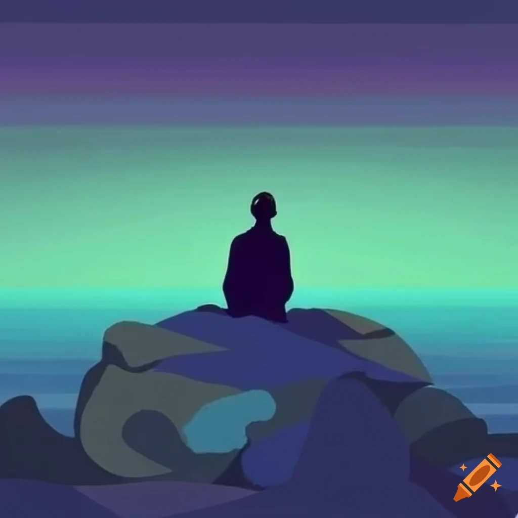 lonely man in solitude