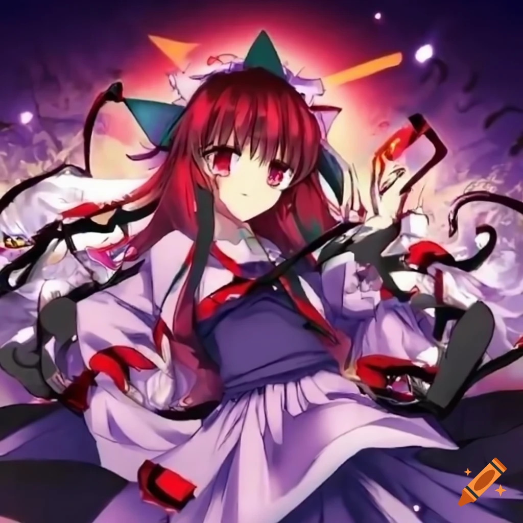Touhou characters celebrating victory in motorsports