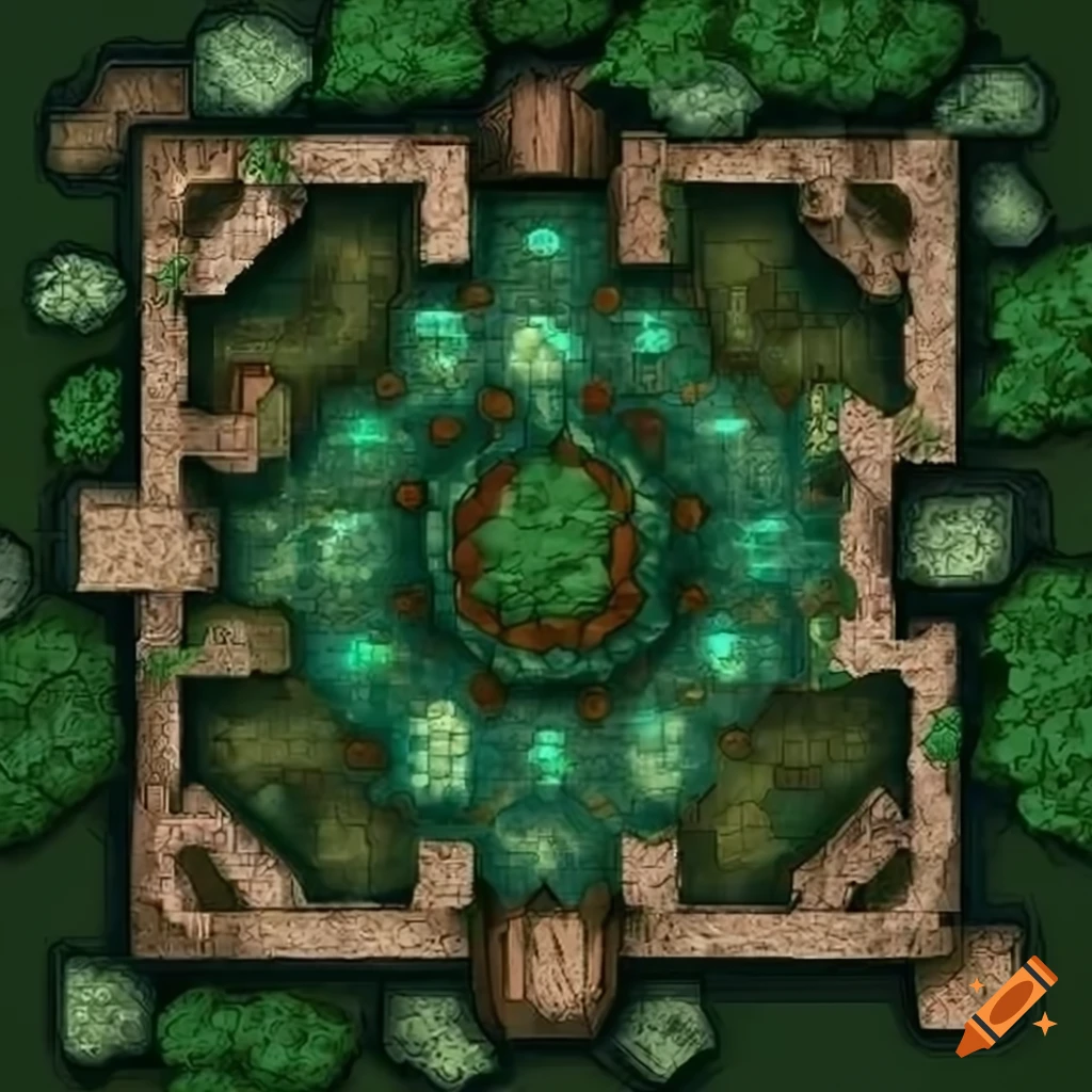Hexagon tiled forest map for dungeons and dragons