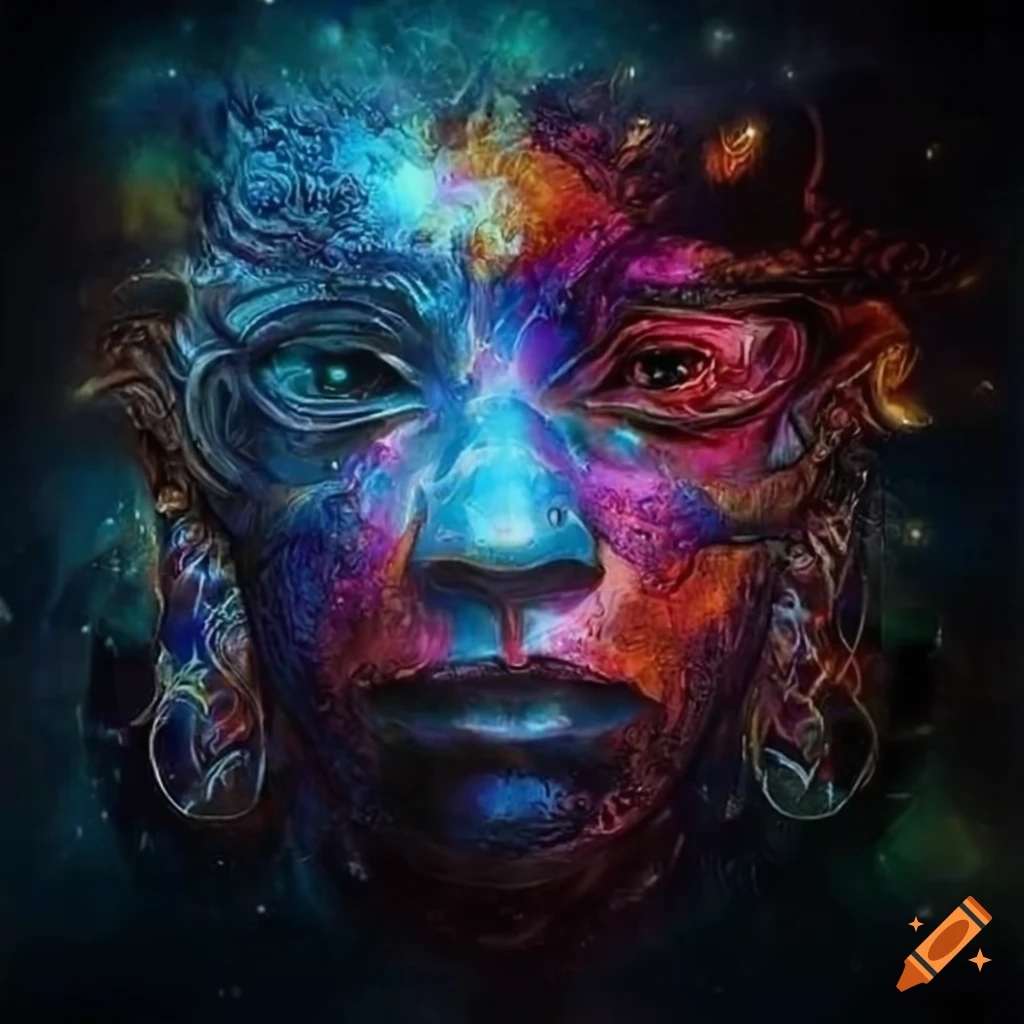 obra maestra with heavy metal psychedelic impressionist style