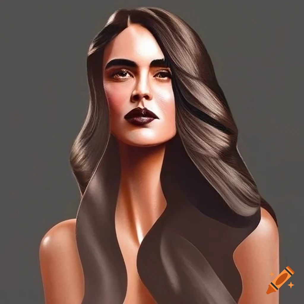 portrait of a woman with flowing brunette hair