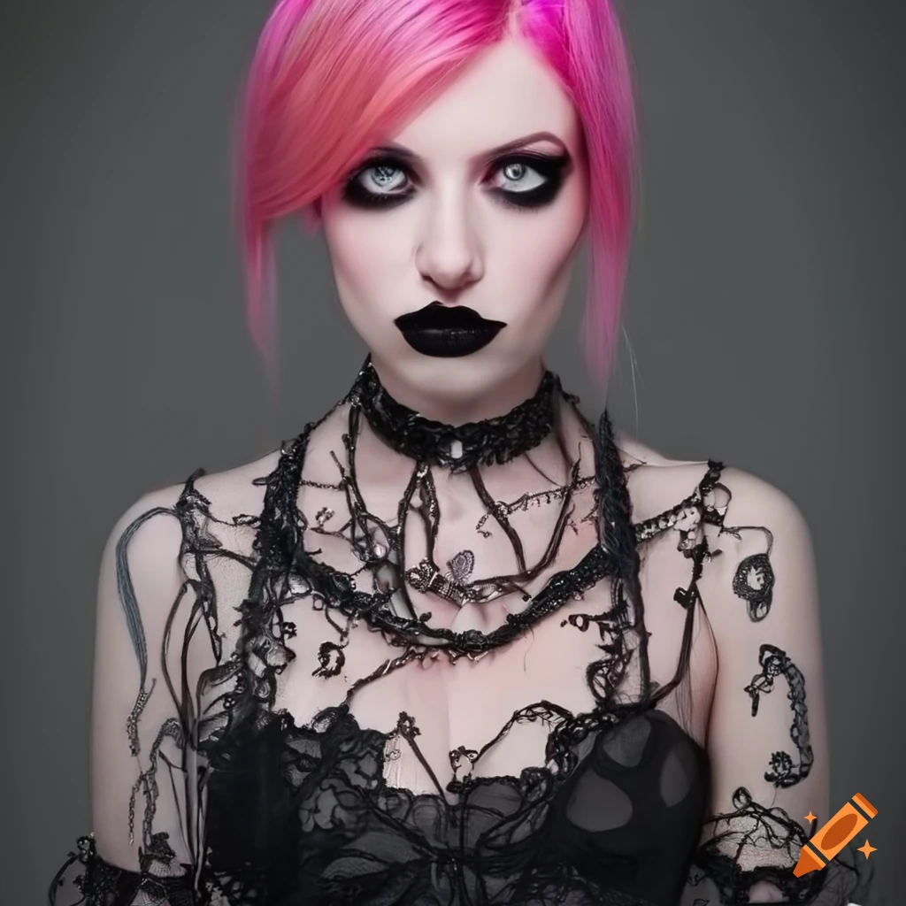 Goth Girl With Pink Hair And Black Dress On Craiyon goth-girl-with-pink-hair-and-black-dress-on-craiyon
