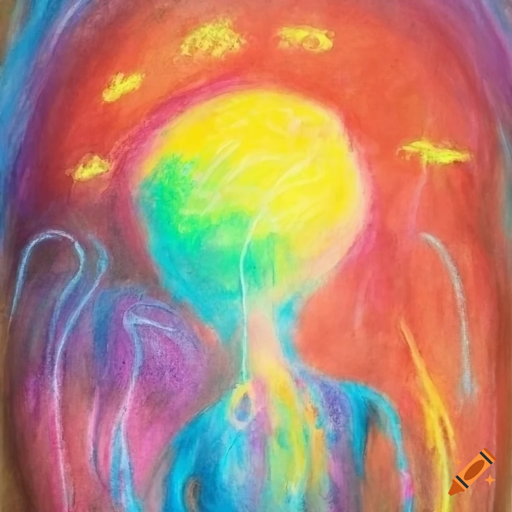 whimsical drawing with chalk pastels