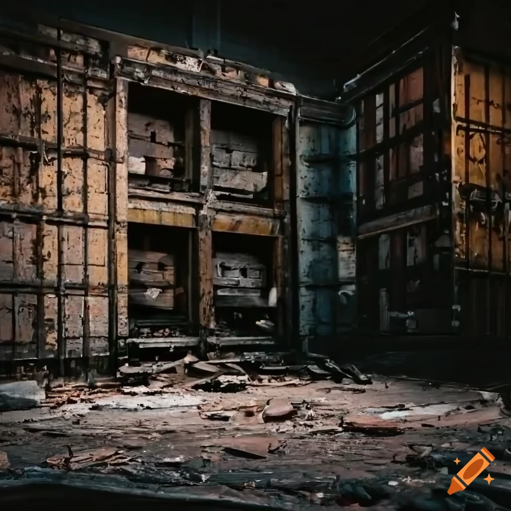 industrial hanger base with crates and forklift vehicles