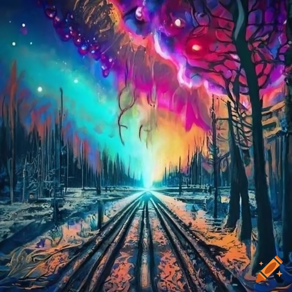 pintura impresionista con elementos psicodélicos