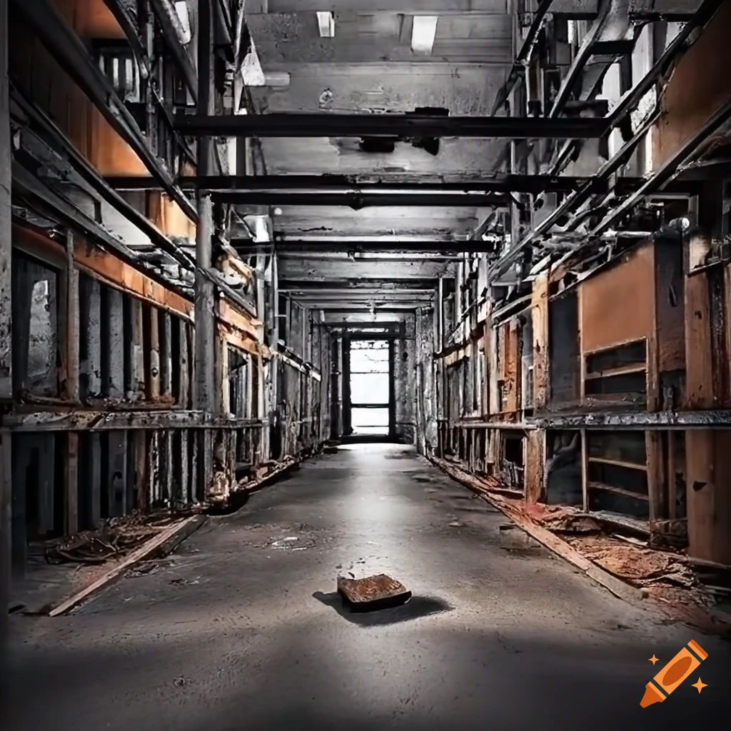 industrial hanger base with crates and forklift vehicles