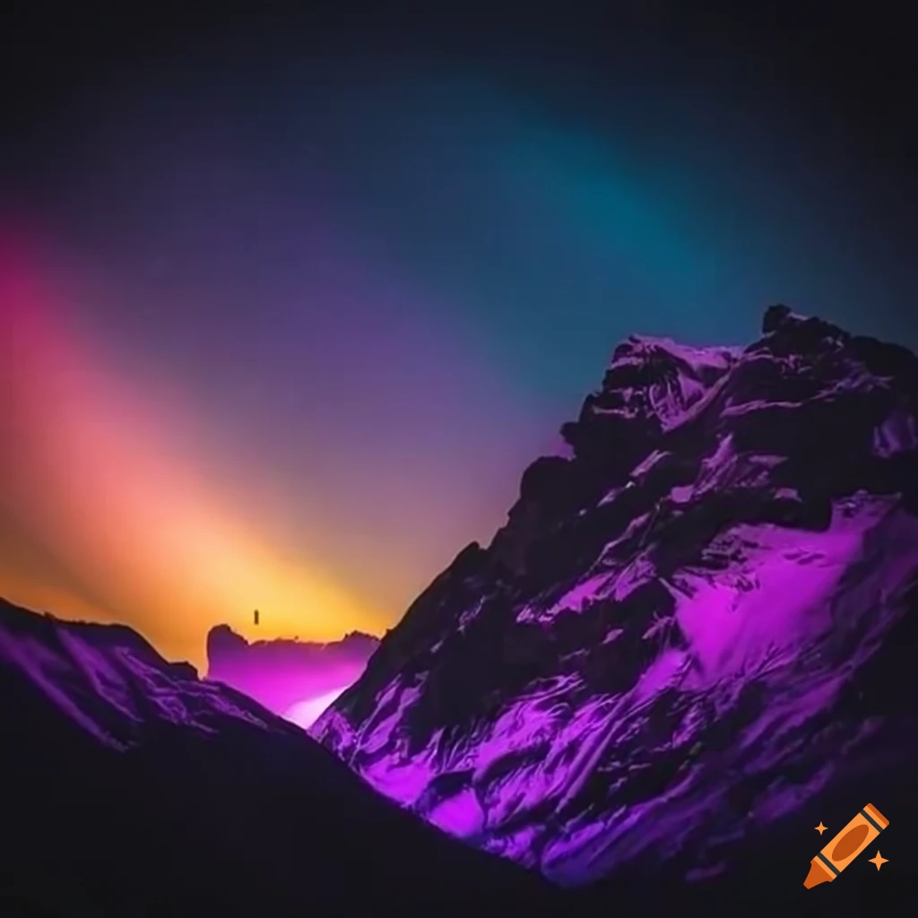 mountain party under dark sky
