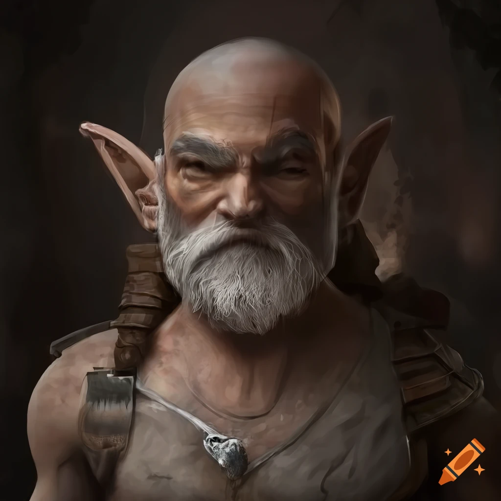 photorealistic portrait of a male rock gnome from Dungeons & Dragons