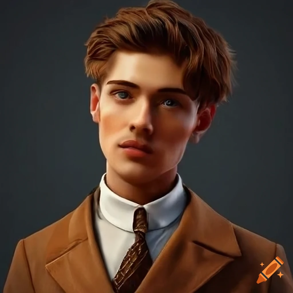 Portrait of a handsome man in 1900s fashion coat