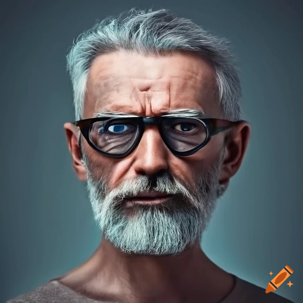 man with grey hair and beard wearing dark glasses