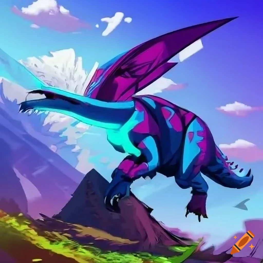 colorful stylized dinosaur hybrid artwork