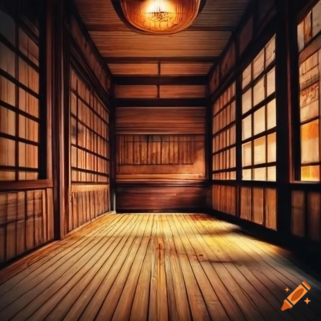 antique Japanese public bath with wooden interiors