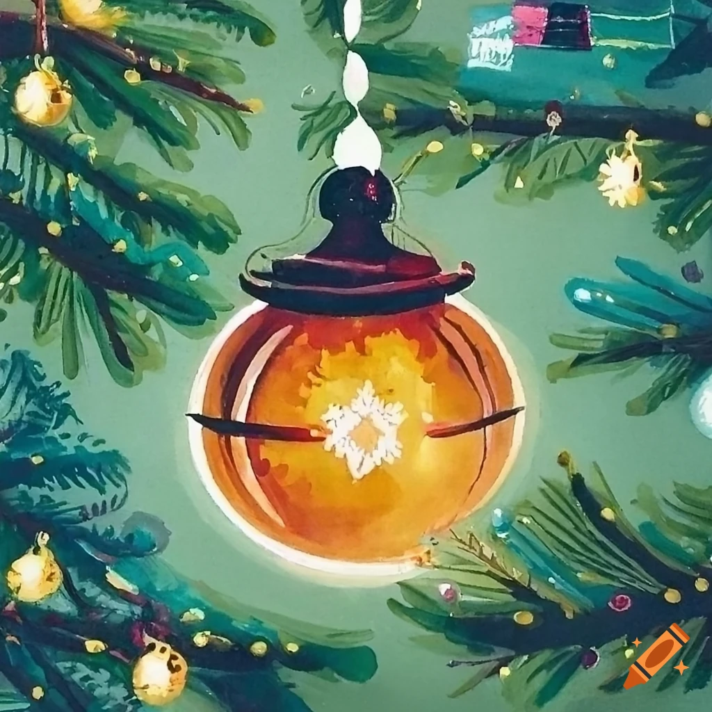 vintage-style-christmas-tree-with-lights-and-ornaments
