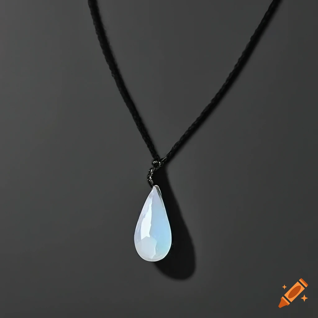 necklace with a teardrop chalcedony stone pendant