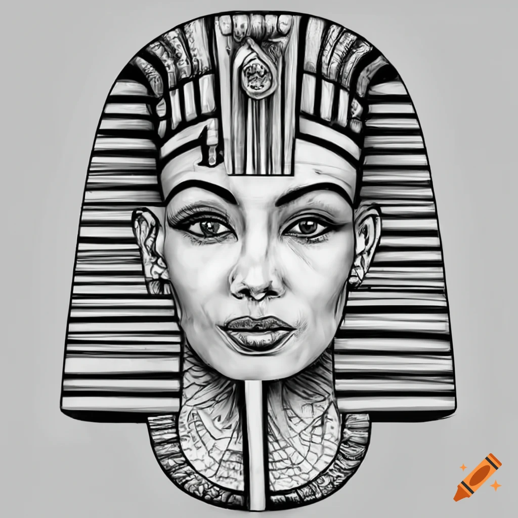 realistic tattoo design of an Egyptian queen