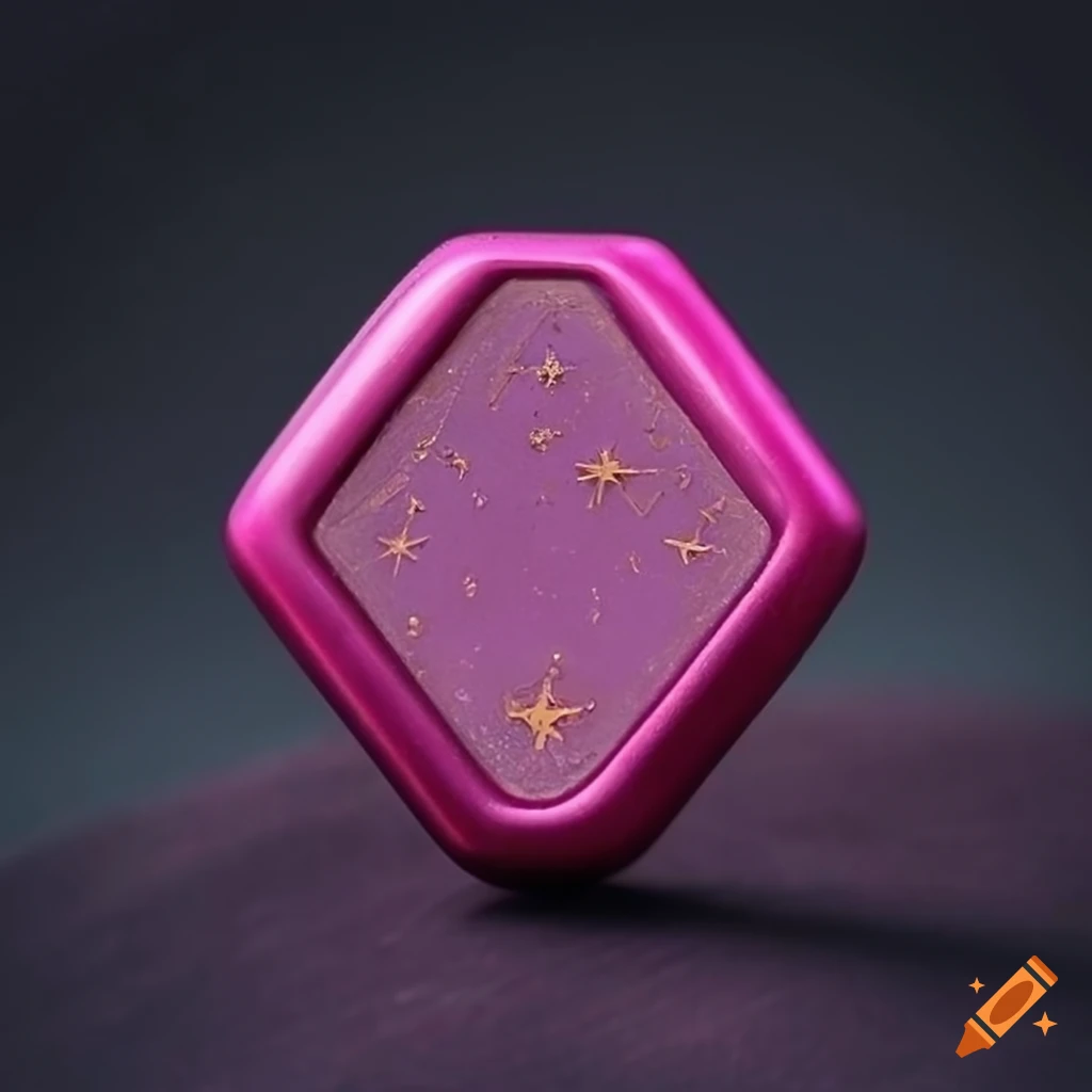 wax seal with fuchsia pink and golden stars constellation