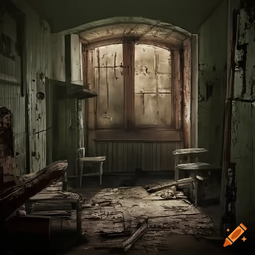 eerie post-apocalyptic hospital scene