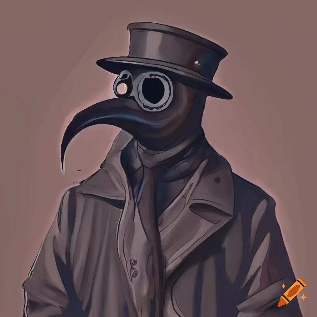plague doctor with a disheartened expression