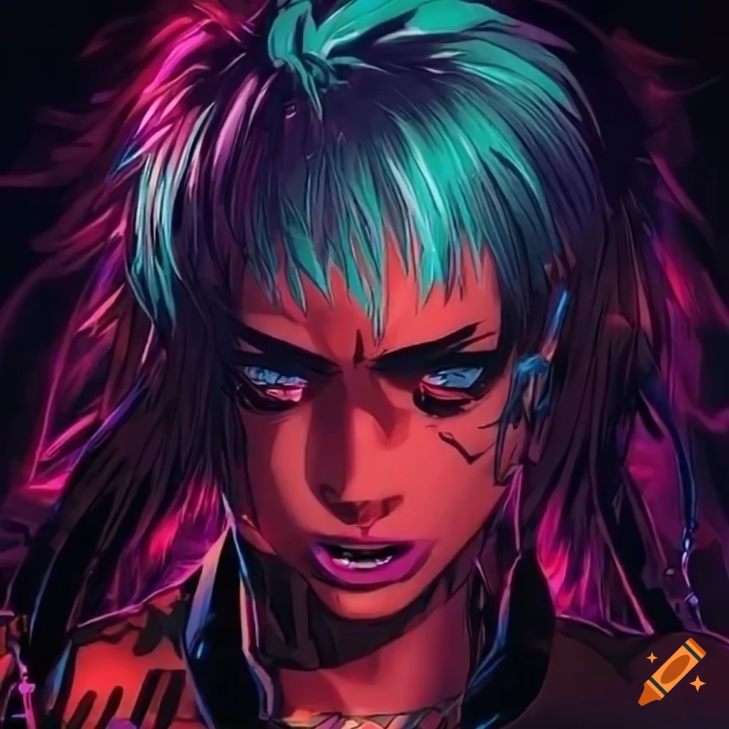 cyberpunk 90s anime artwork