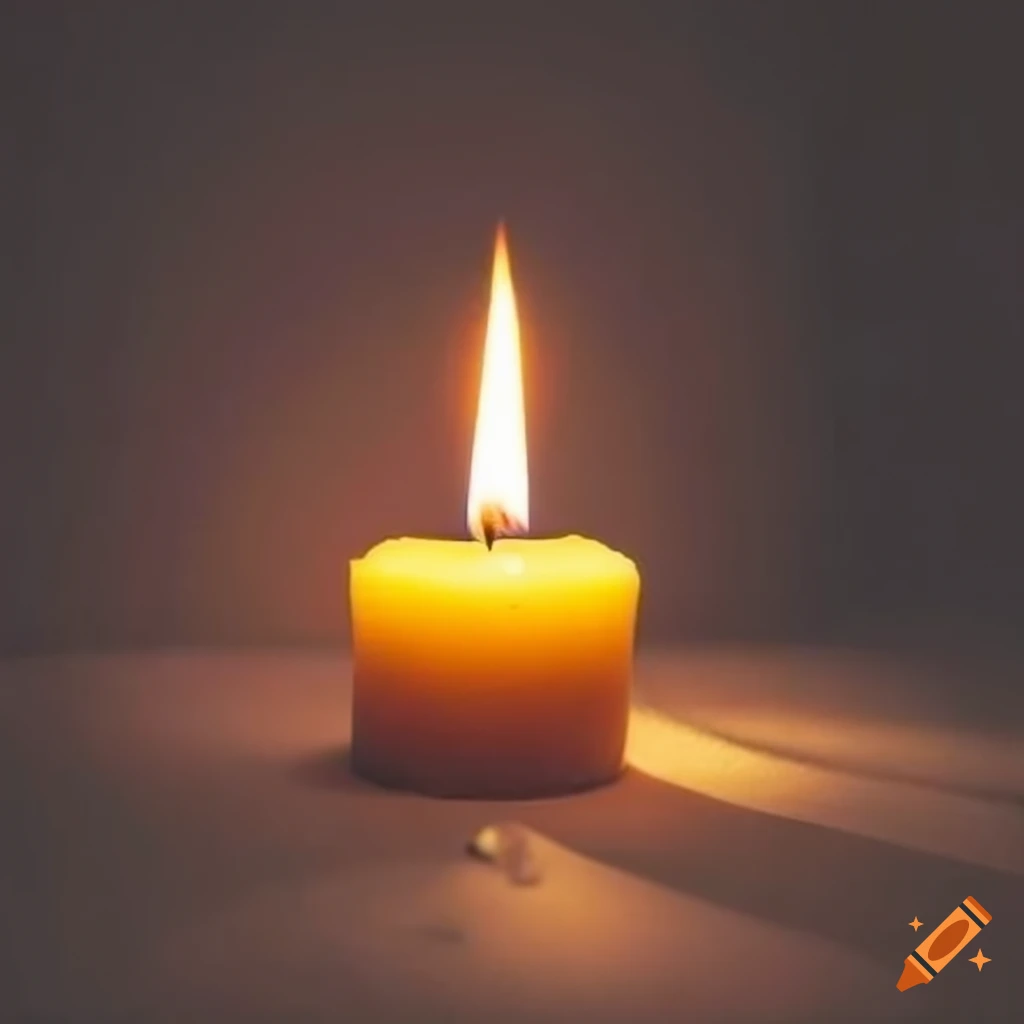 beeswax candle glowing in a beautifully decorated room