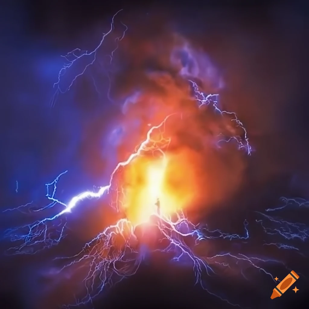 blue lightning explosion