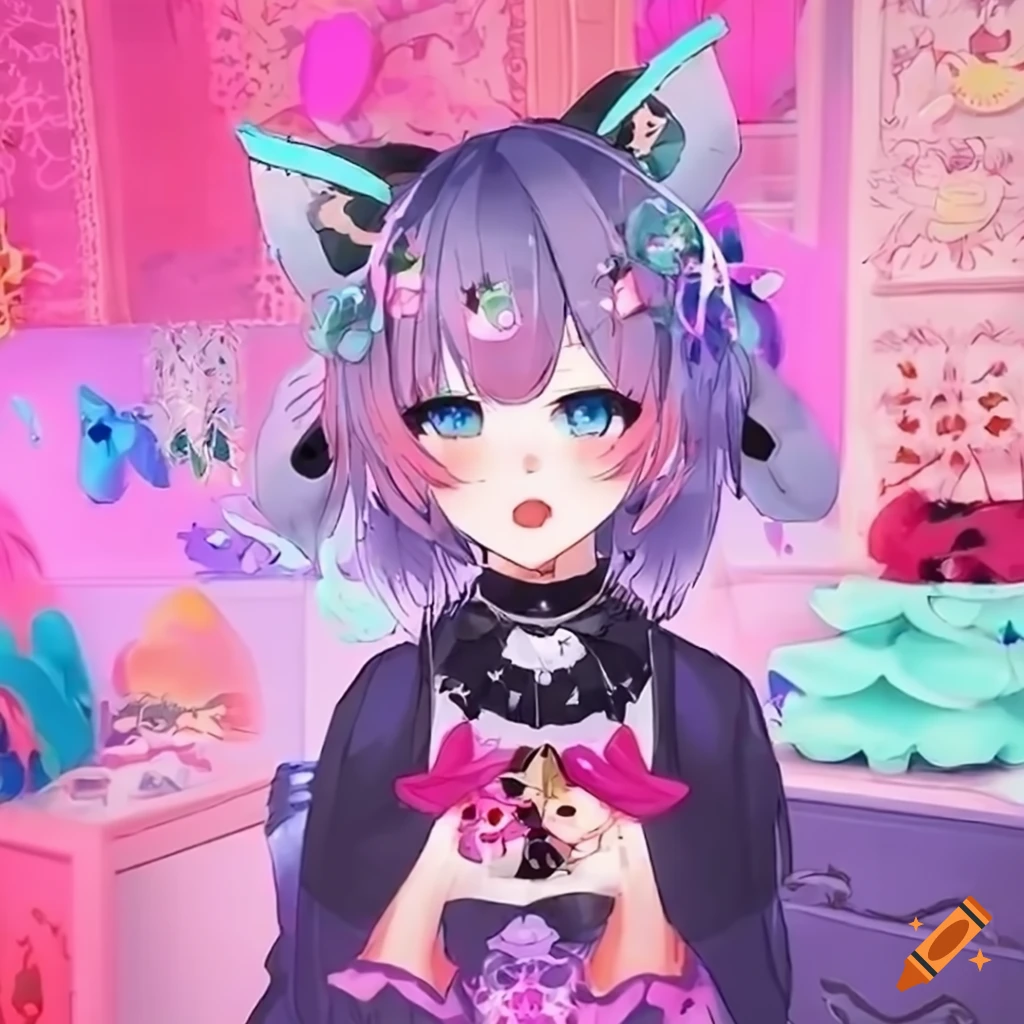 Image of a decorastyle vtuber on Craiyon