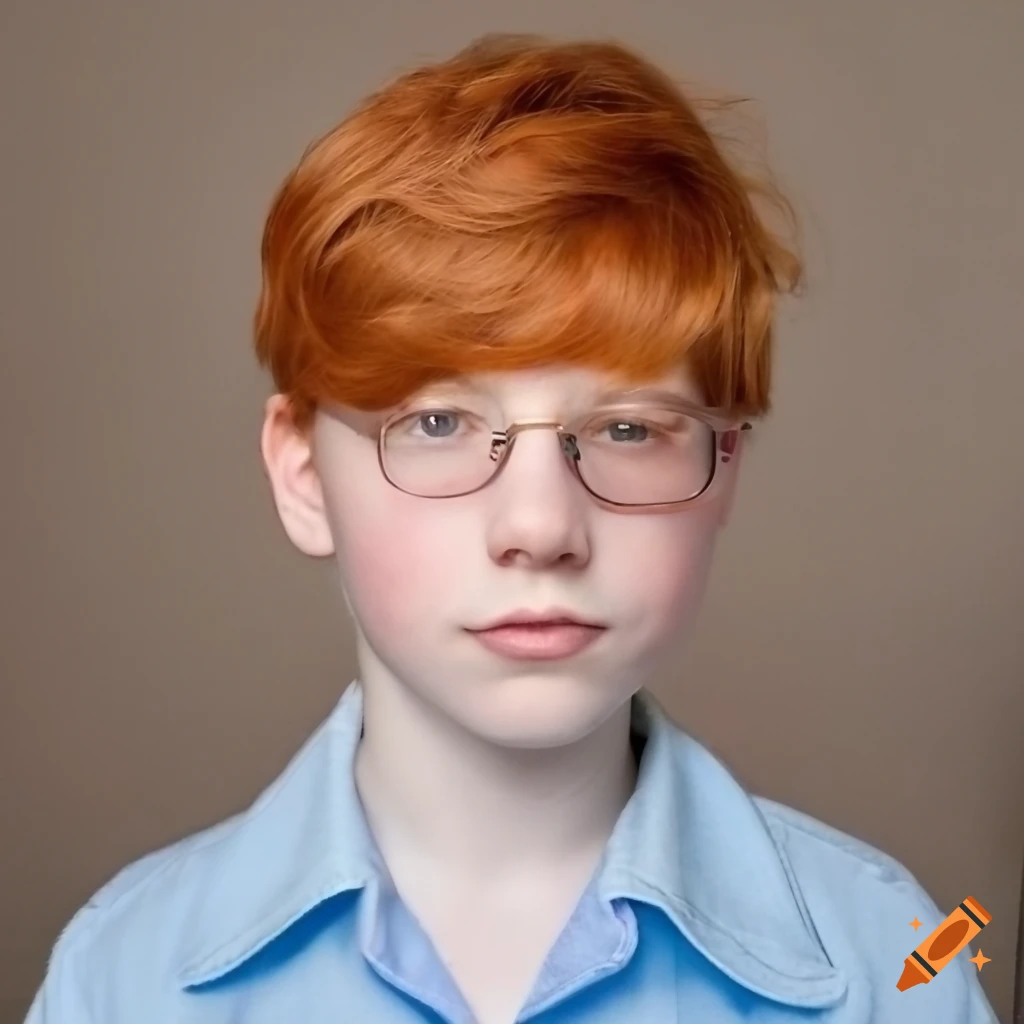 Young male with ginger hair and glasses wearing a lab coat on Craiyon