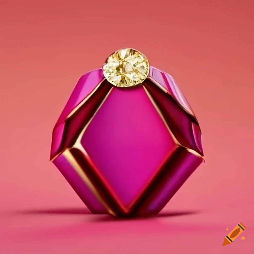 white and gold diamond-shaped wax seal with fuchsia pink seal
