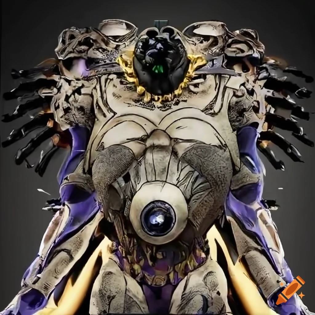 Minimalist depiction of jojo's stand with a menacing aura on Craiyon